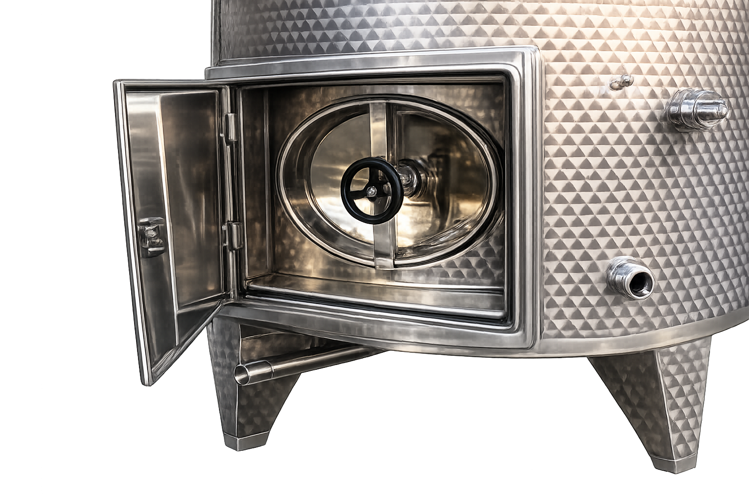 VIBO B Cisterne Clasice cu Picioare, Trapă Superioară și Fund Conic - TOSCANA INOX - 5