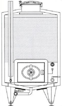 VIBO B Cisterne Clasice cu Picioare, Trapă Superioară, Fund Conic, Complet Izolate - TOSCANA INOX - 4